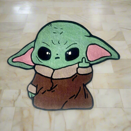 Angry Baby Yoda Custom Rug